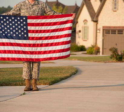man holding flag