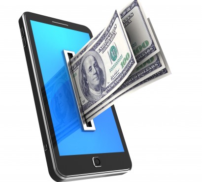 cash going into phone