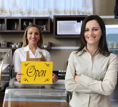 women smiling at work